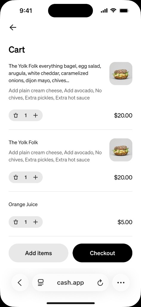 Cash App — Cart