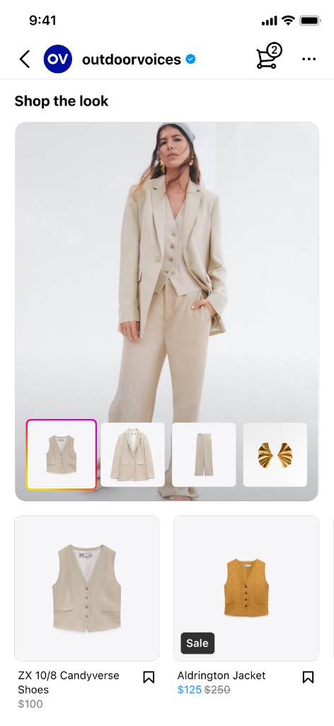 Meta Commerce - Complete the Look outfit carousel