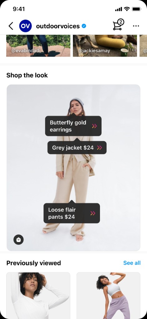 Meta Commerce - Complete the Look interactive product tags