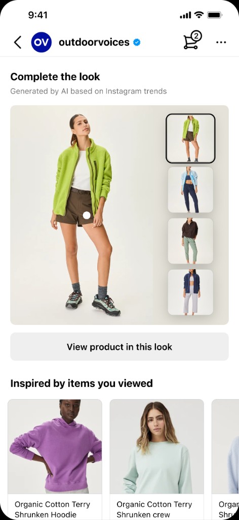 Meta Commerce - Complete the Look outdoorvoices shop