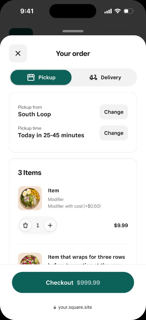 Square Online — Checkout
