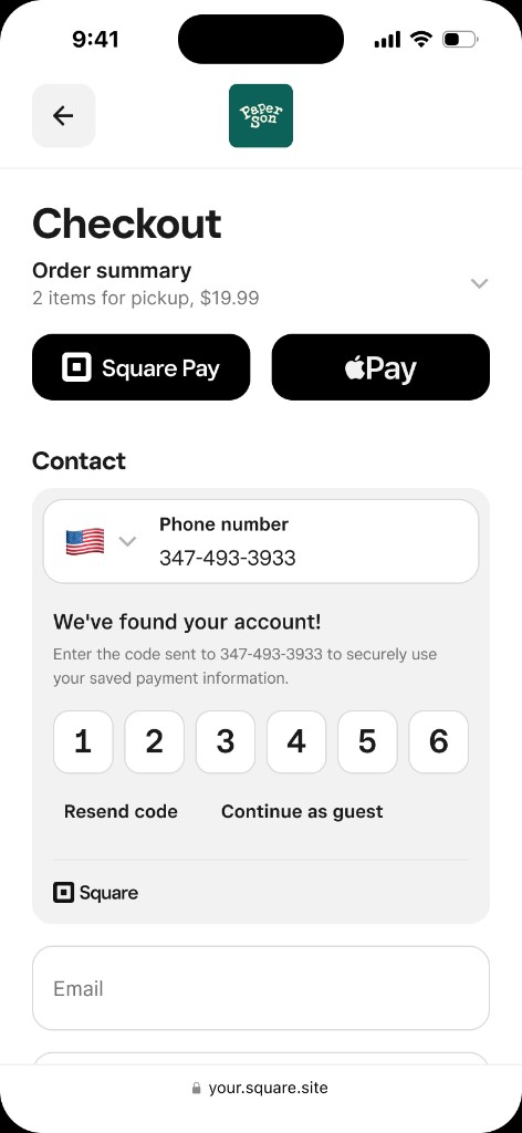 Square Online — Your order